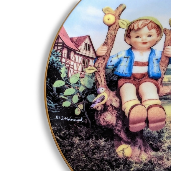 Vtg 90s Hummel Apple Tree Boy & Girl Limited Ed Plate Little Companions Series - Picture 4 of 10